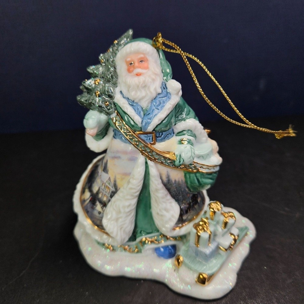 Bradford Exchange Thomas Kinkade Santa Claus Spirit Of the Holidays Ornament Vtg